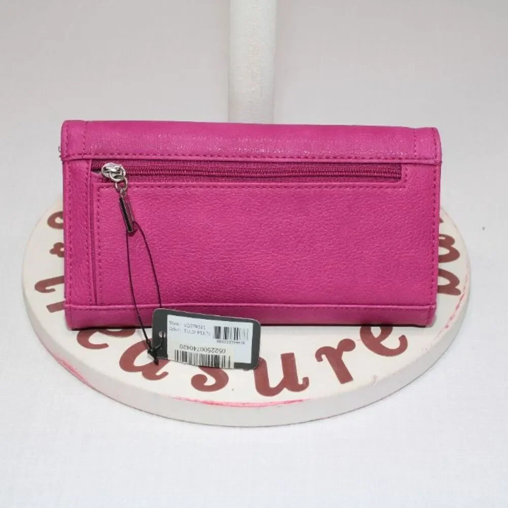 Guess Tulip Pink Tri Fold Women's Envelope Style Wallet New with Tags